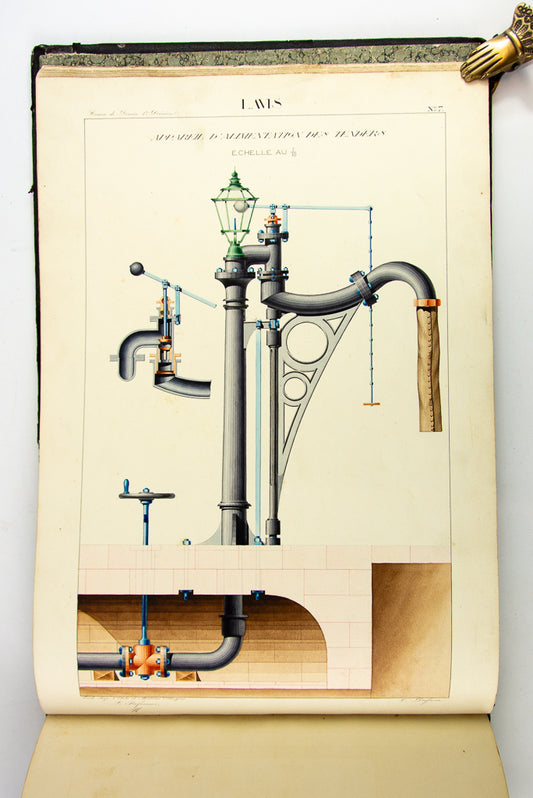 (ORIGINAL ART). (TECHNICAL DRAWING). DUFAUX, Victor. Album of original drawings by a student of the École Imperiale d’Arts et Métiers