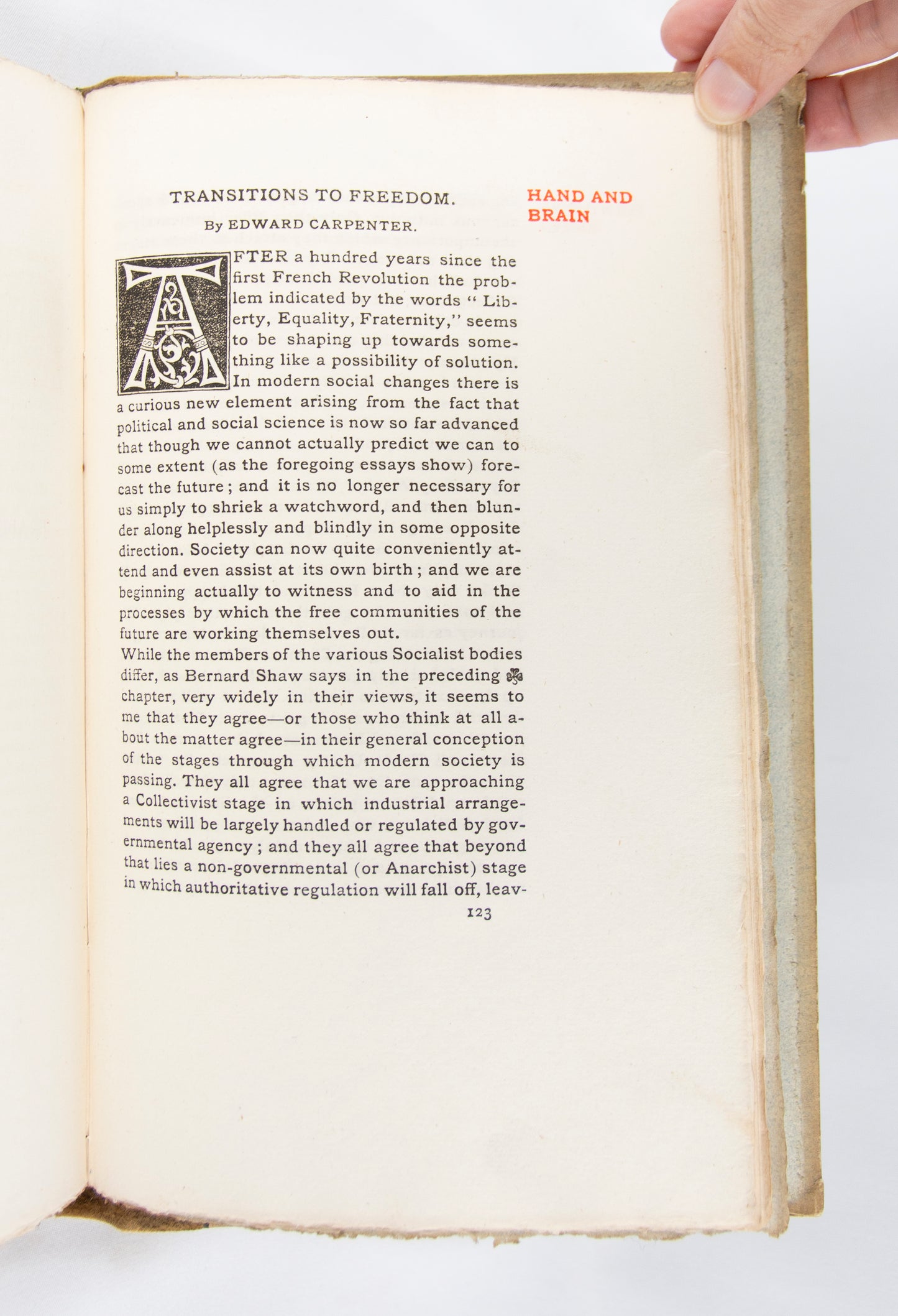 (ROYCROFT PRESS). MORRIS, William; George Bernard SHAW, et al. Hand and Brain: A Symposium of Essays on Socialism.