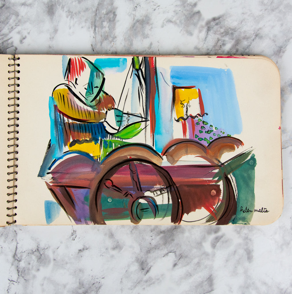 (ORIGINAL ART). MALTA, Helen. Sketchbook containing original art.