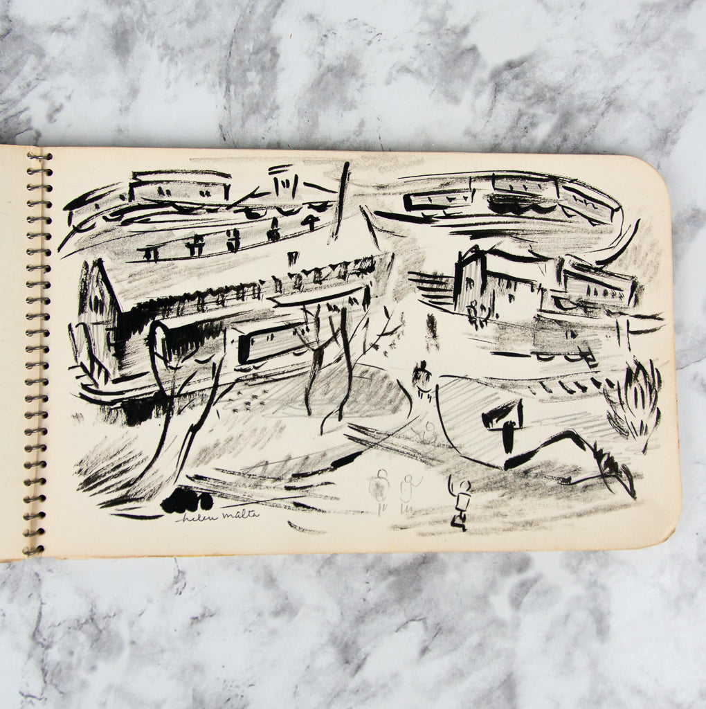 (ORIGINAL ART). MALTA, Helen. Sketchbook containing original art.