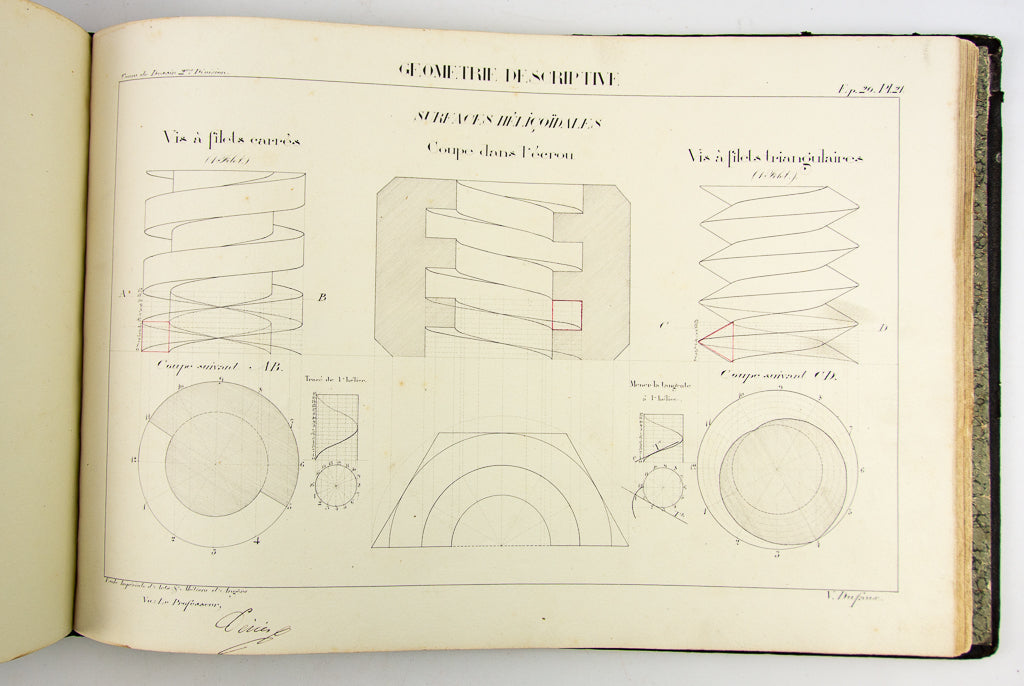(ORIGINAL ART). (TECHNICAL DRAWING). DUFAUX, Victor. Album of original drawings by a student of the École Imperiale d’Arts et Métiers