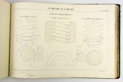 (ORIGINAL ART). (TECHNICAL DRAWING). DUFAUX, Victor. Album of original drawings by a student of the École Imperiale d’Arts et Métiers