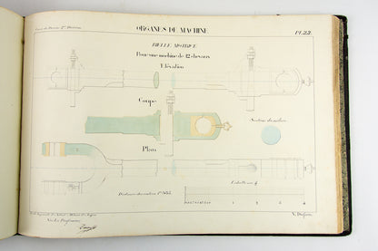 (ORIGINAL ART). (TECHNICAL DRAWING). DUFAUX, Victor. Album of original drawings by a student of the École Imperiale d’Arts et Métiers