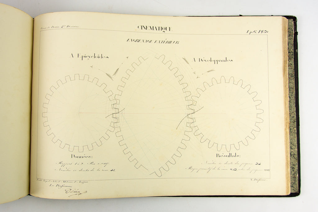 (ORIGINAL ART). (TECHNICAL DRAWING). DUFAUX, Victor. Album of original drawings by a student of the École Imperiale d’Arts et Métiers