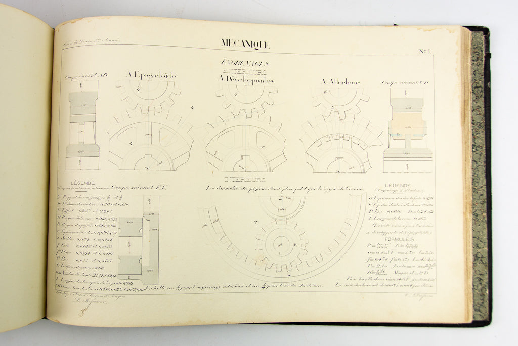 (ORIGINAL ART). (TECHNICAL DRAWING). DUFAUX, Victor. Album of original drawings by a student of the École Imperiale d’Arts et Métiers