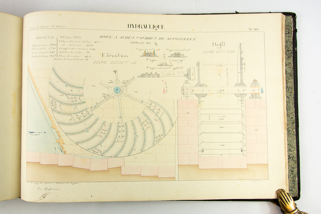 (ORIGINAL ART). (TECHNICAL DRAWING). DUFAUX, Victor. Album of original drawings by a student of the École Imperiale d’Arts et Métiers
