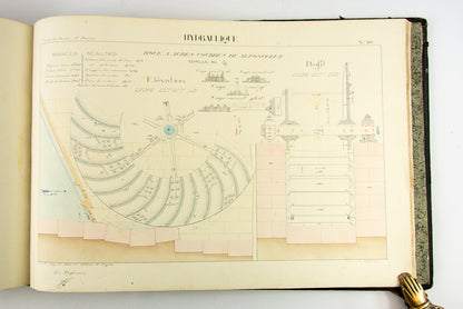 (ORIGINAL ART). (TECHNICAL DRAWING). DUFAUX, Victor. Album of original drawings by a student of the École Imperiale d’Arts et Métiers