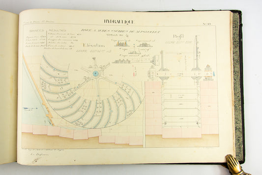 (ORIGINAL ART). (TECHNICAL DRAWING). DUFAUX, Victor. Album of original drawings by a student of the École Imperiale d’Arts et Métiers