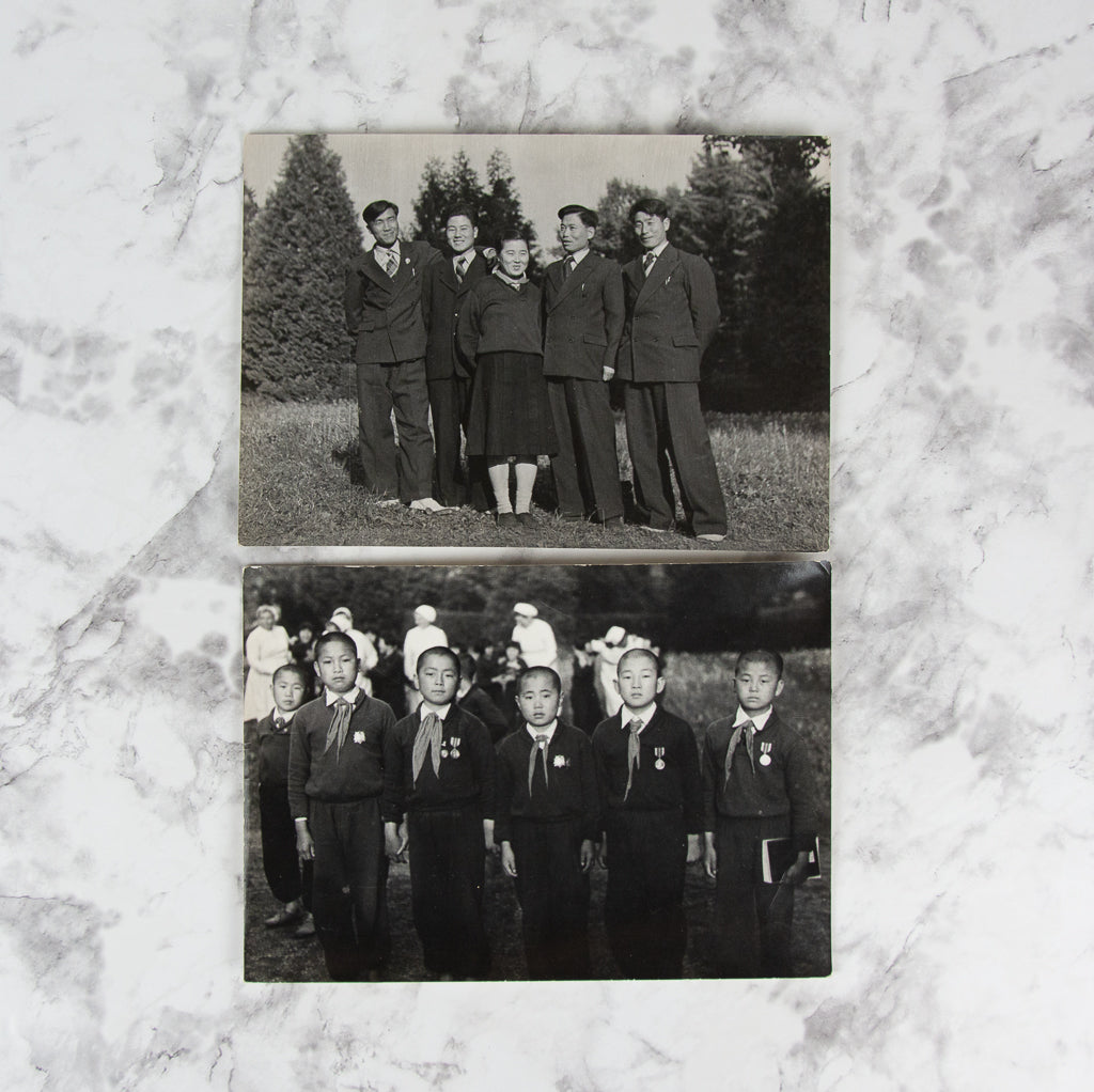 (PHOTOGRAPHY). (KOREAN WAR). Five original photographs of North Korean War Orphans in Eastern Europe.