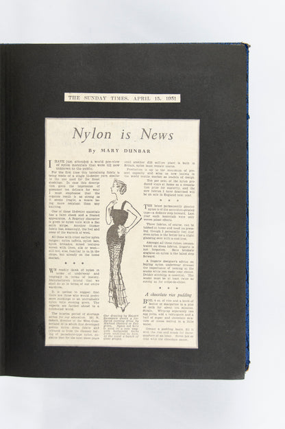 (FASHION). (TEXTILES - NYLON). West Cumberland Silk Mills. [Unique portfolio of fashion photos and news articles commemorating an exhibition of nylon fabrics].