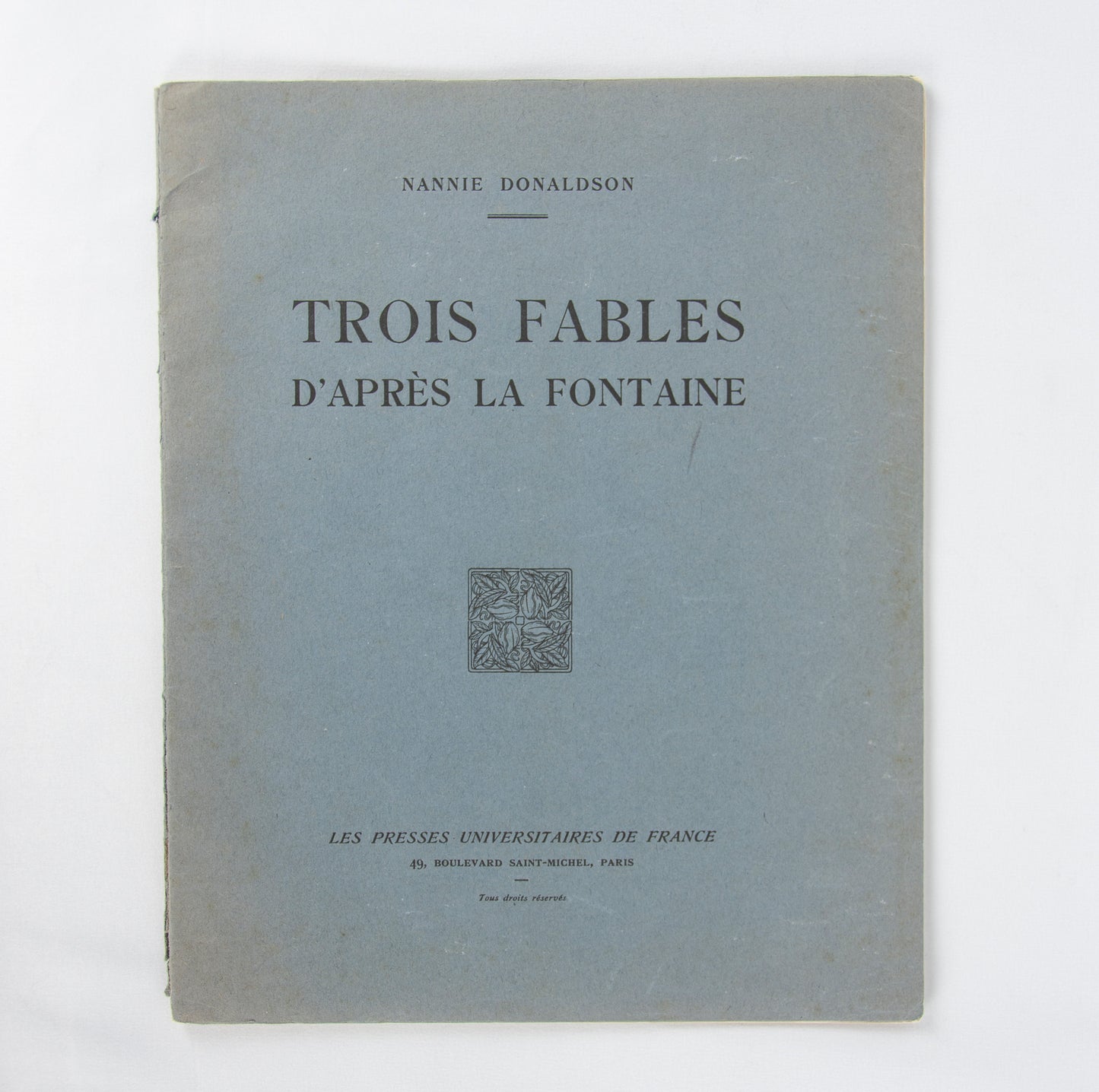 (LA FONTAINE). DONALDSON, Nannie. Trois Fables d'Après La Fontaine.
