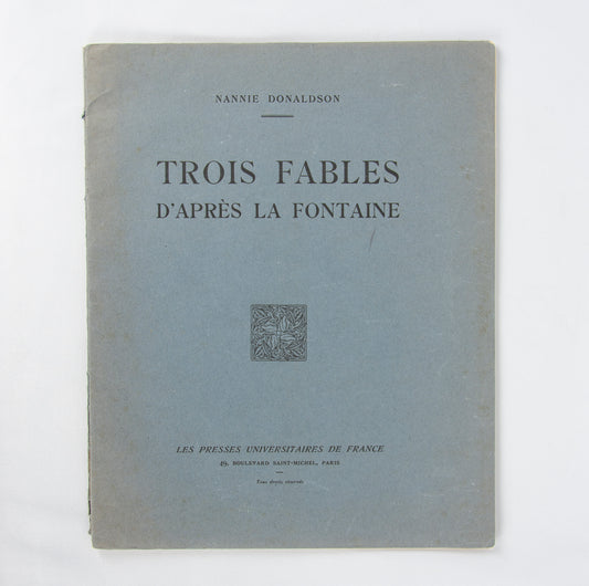 (LA FONTAINE). DONALDSON, Nannie. Trois Fables d'Après La Fontaine.