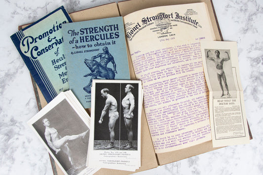 (BODY BUILDING). (ARCHIVE). STRONGFORT, Lionel. An archive of material related to the Lionel Strongfort Institute Correspondence School.