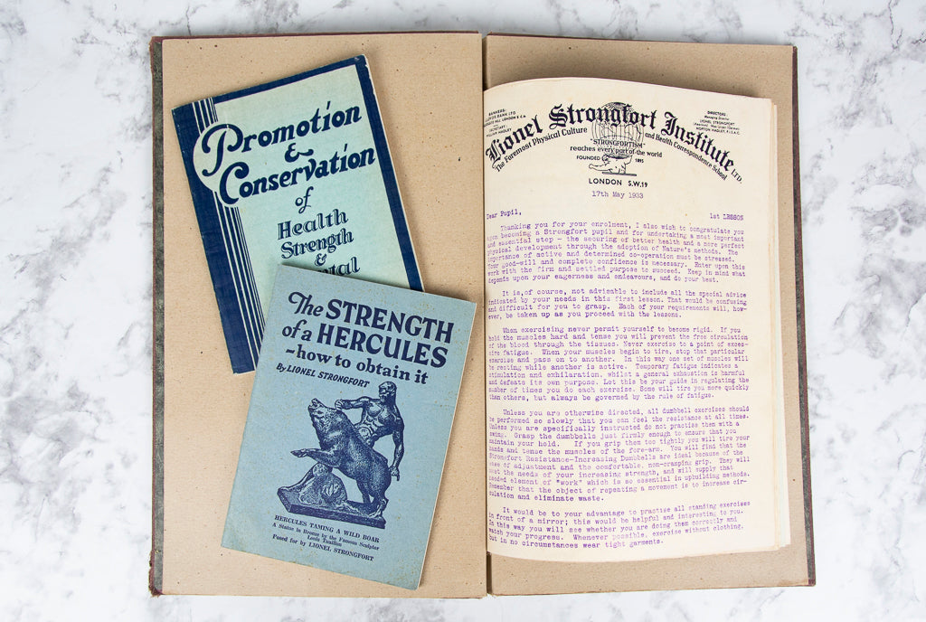 (BODY BUILDING). (ARCHIVE). STRONGFORT, Lionel. An archive of material related to the Lionel Strongfort Institute Correspondence School.