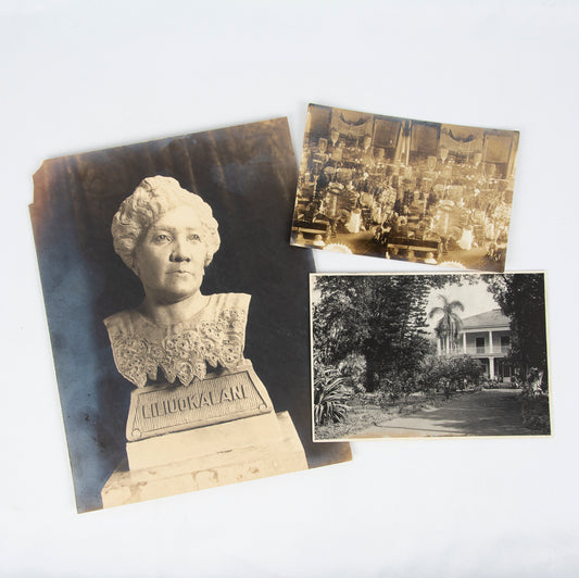 (HAWAI'I). (ARCHIVE). (QUEEN LILI'UOKALANI). [Small group of photographs and ephemera related to the funeral of Queen Lili'uokalani].