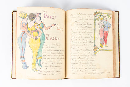 (OUTSIDER ART). (MANUSCRIPT). Souvenir de la Classe 1909. [Notebook of songs and illustrations by a soldier].