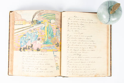 (OUTSIDER ART). (MANUSCRIPT). Souvenir de la Classe 1909. [Notebook of songs and illustrations by a soldier].