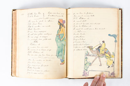 (OUTSIDER ART). (MANUSCRIPT). Souvenir de la Classe 1909. [Notebook of songs and illustrations by a soldier].