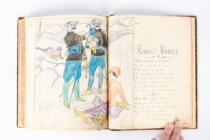 (OUTSIDER ART). (MANUSCRIPT). Souvenir de la Classe 1909. [Notebook of songs and illustrations by a soldier].