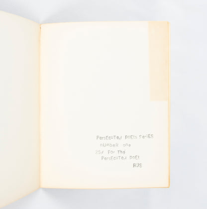 (POETRY). (COUNTERCULTURE). rjs [Robert J. Sigmund]. Persecuted Poets Series Number One