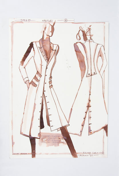 (FASHION DESIGN). (ORIGINAL ILLUSTRATIONS). FOSTER, Simon. [16 original illustrations of suits and shoes].