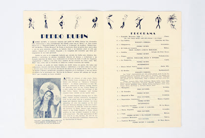 (PERFORMING ARTS). (MEXICO). (RUBIN, Pedro). [Program for a recital starring ballet dancer Pedro Rubin].