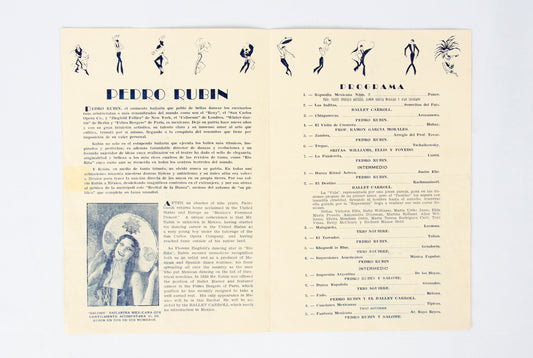 (PERFORMING ARTS). (MEXICO). (RUBIN, Pedro). [Program for a recital starring ballet dancer Pedro Rubin].