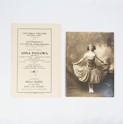 (PERFORMANCE ART). (PAVLOVA, Anna). [Program and ephemera related to Anna Pavlova's farewell tour in the United States].