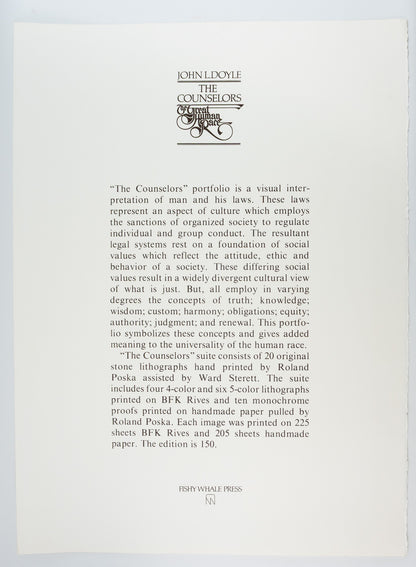 (FINE PRESS). DOYLE, John L. The Human Race. Portfolio One: The Counselors