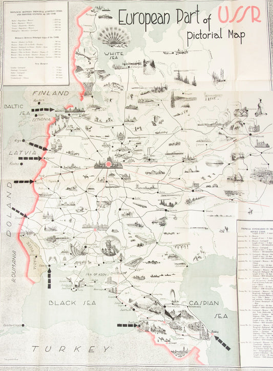 (MAPS - USSR). Pictorial Map, European Part of USSR.